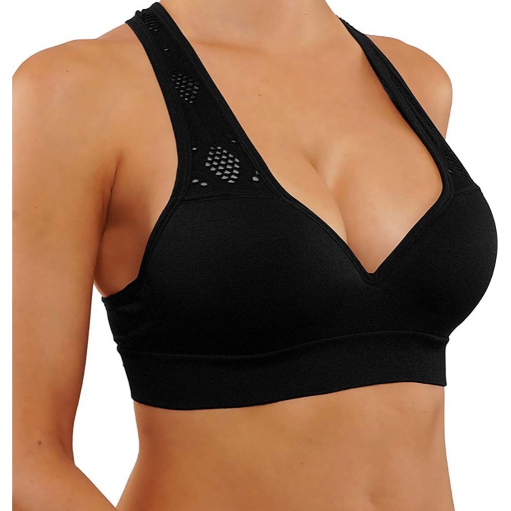 Deep v black sports bra - Picture 3 of 3